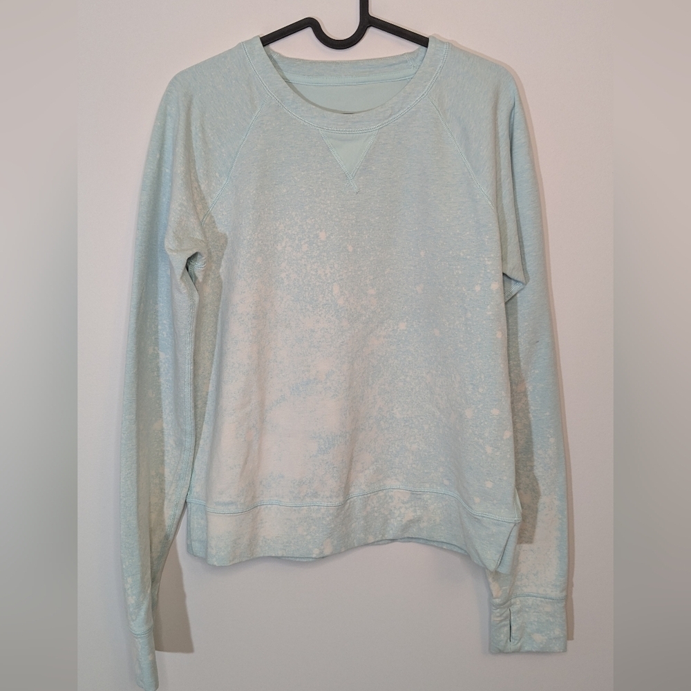 Reworked Lululemon Voyage Pullover Sweater Aquamarine tie dye - size M